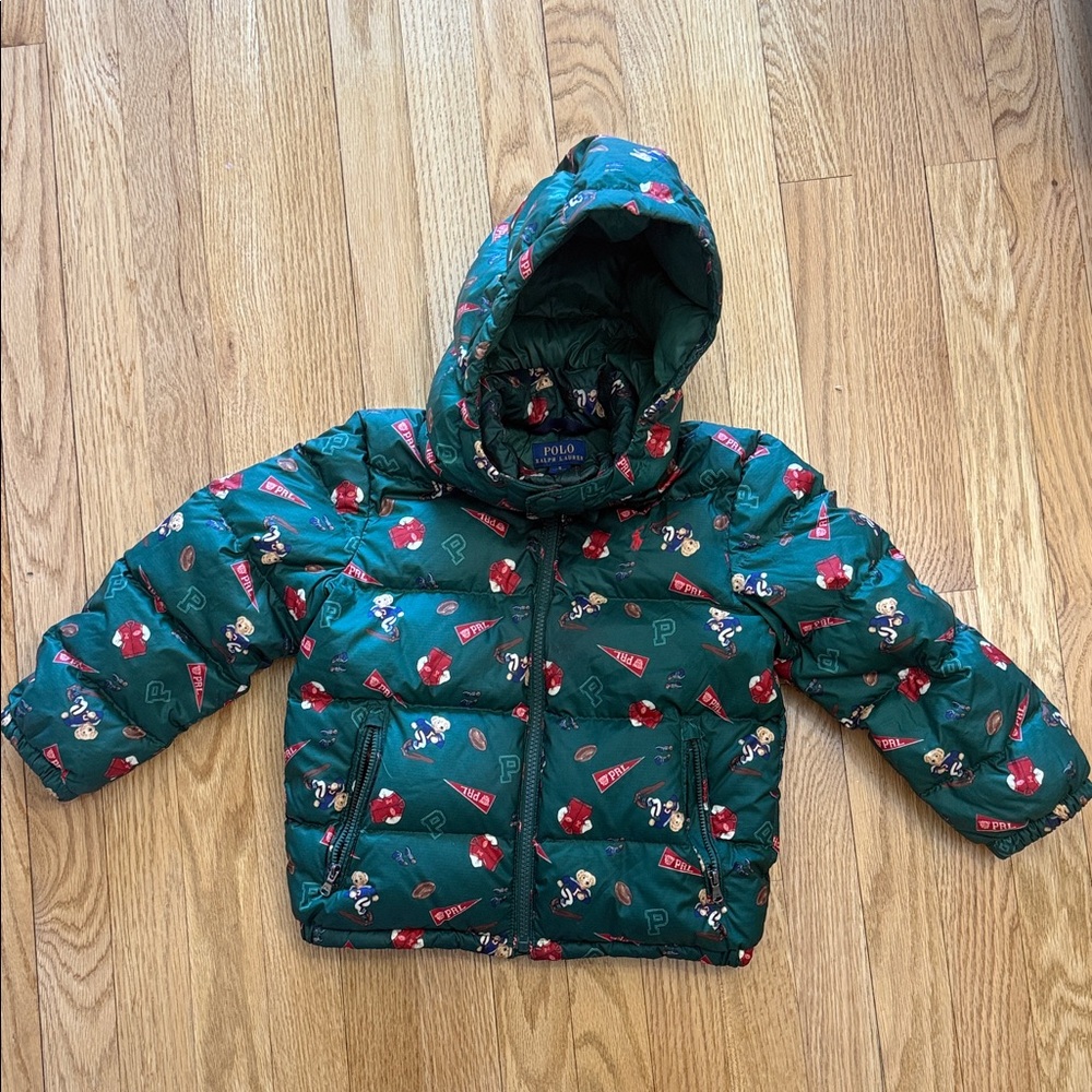 Polo by Ralph Lauren Green Cartoon Puffer Jacket